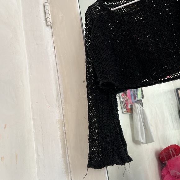 Knit cropped sweater, long sleeve - Picture 2 of 4